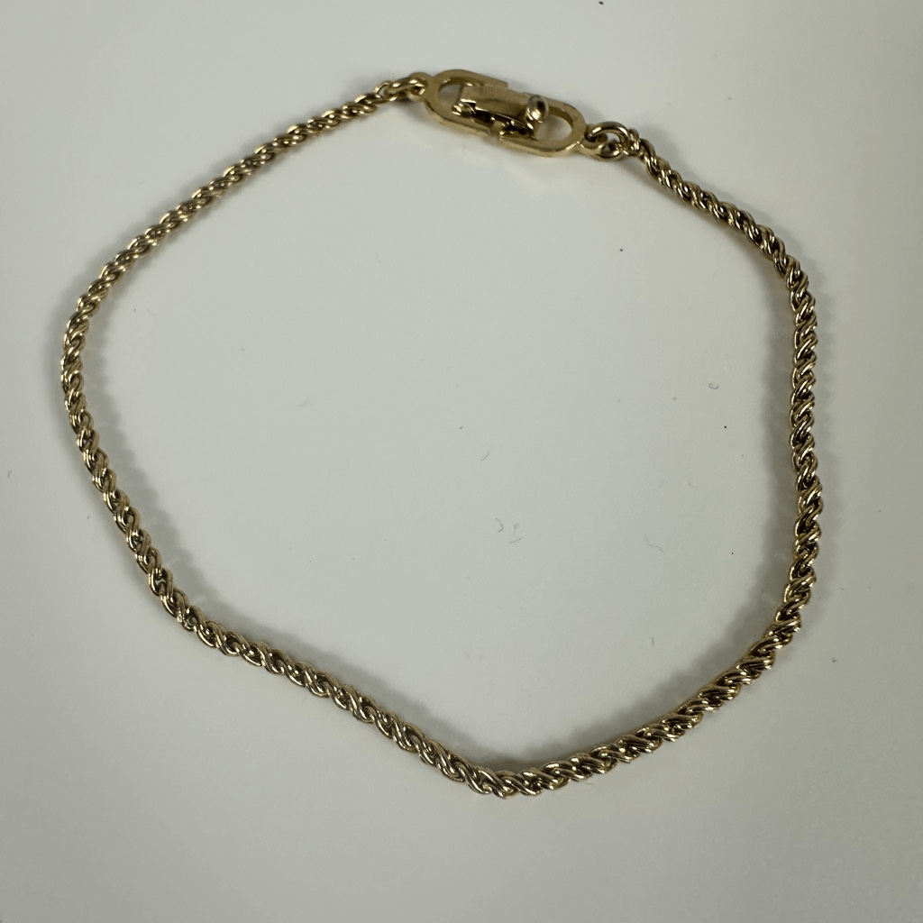 Christian Dior Vintage Simple Chain Bracelet Gold Tone