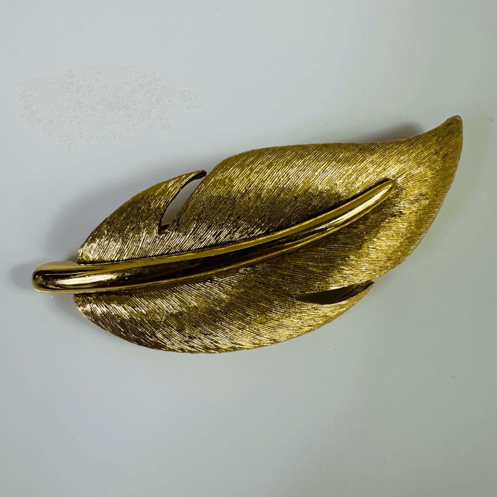 Givenchy Vintage Leaf Motif Gold Tone Brooch