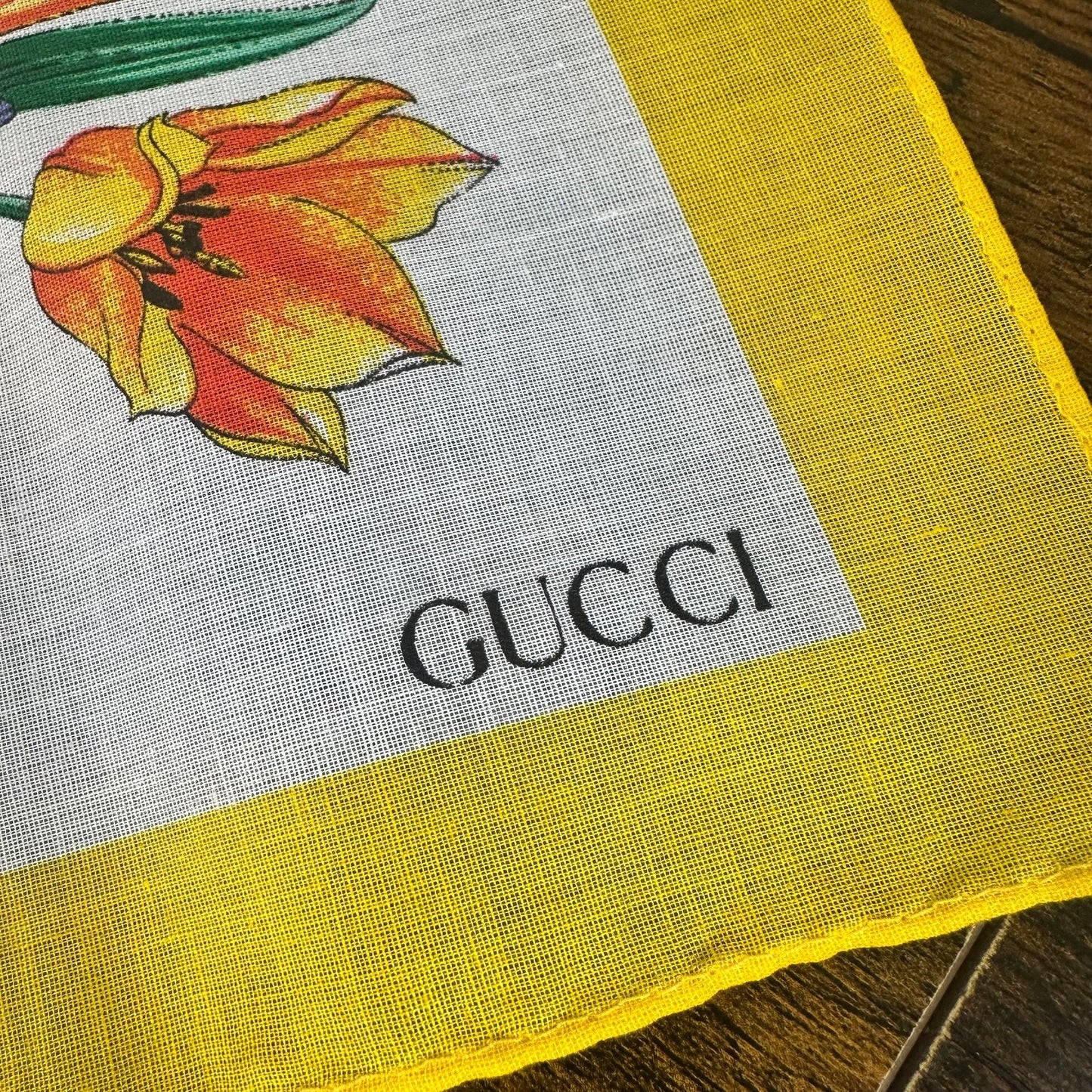 Gucci Flora Cotton Square Scarves Set of 2 With Box for Neck Hair Bag Vintage