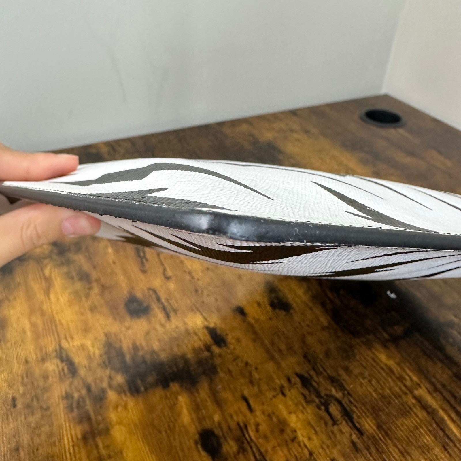 Givenchy Lightning Bolt Print Pouch Clutch Cosmetic Bag Black White