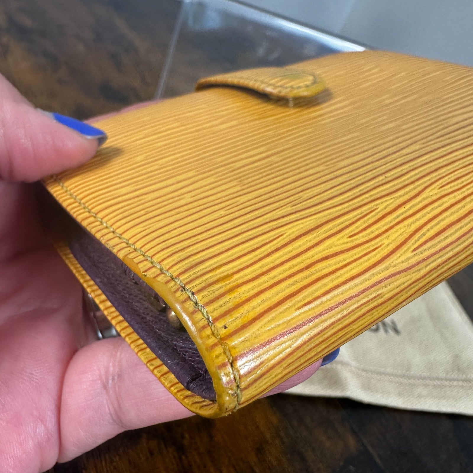 Louis Vuitton Vintage Yellow Epi Leather Compact Wallet