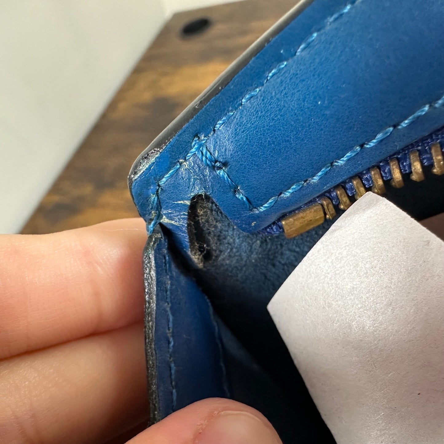 Louis Vuitton Epi Leather Saint Jacques Shoulder Bag Blue Vintage Authentic