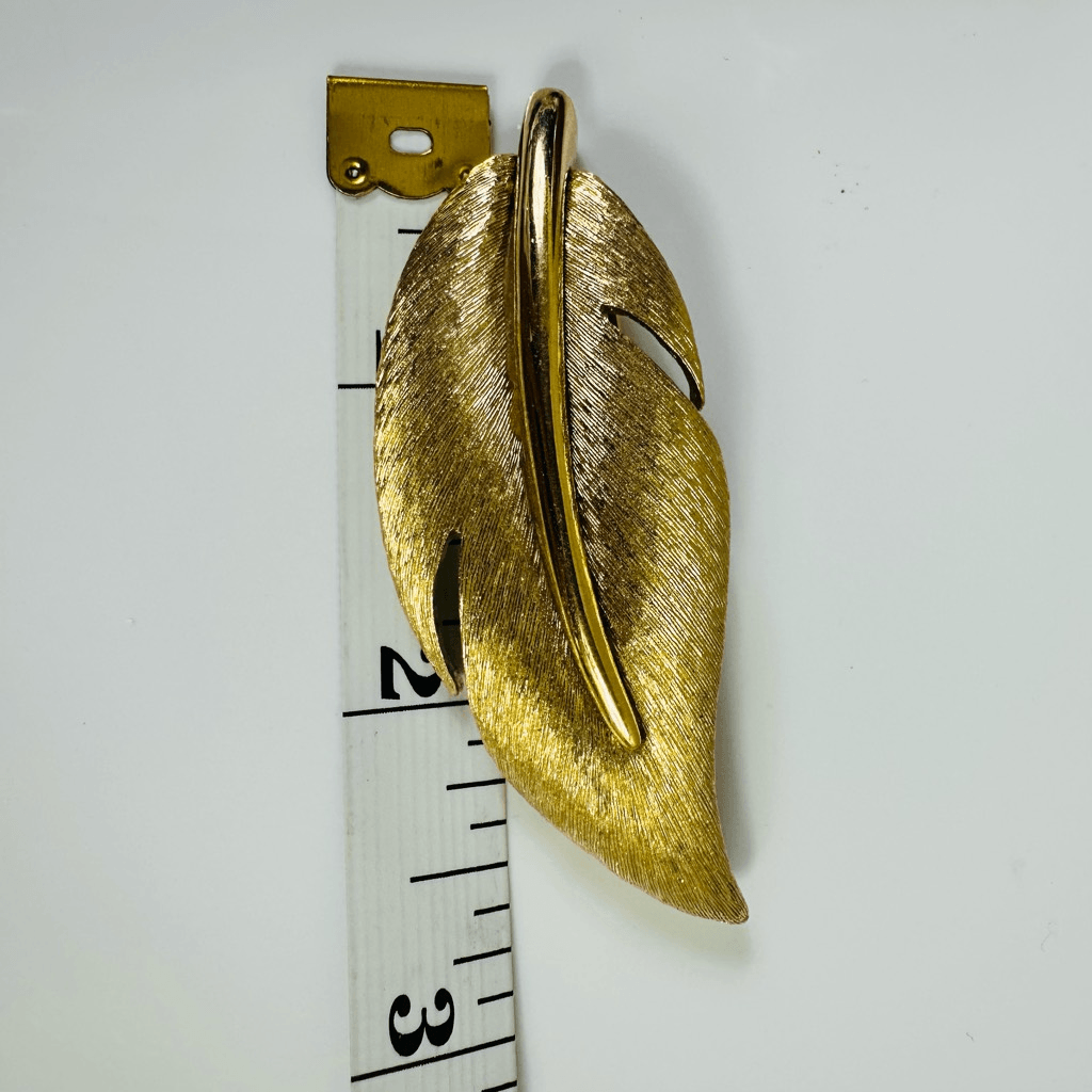 Givenchy Vintage Leaf Motif Gold Tone Brooch