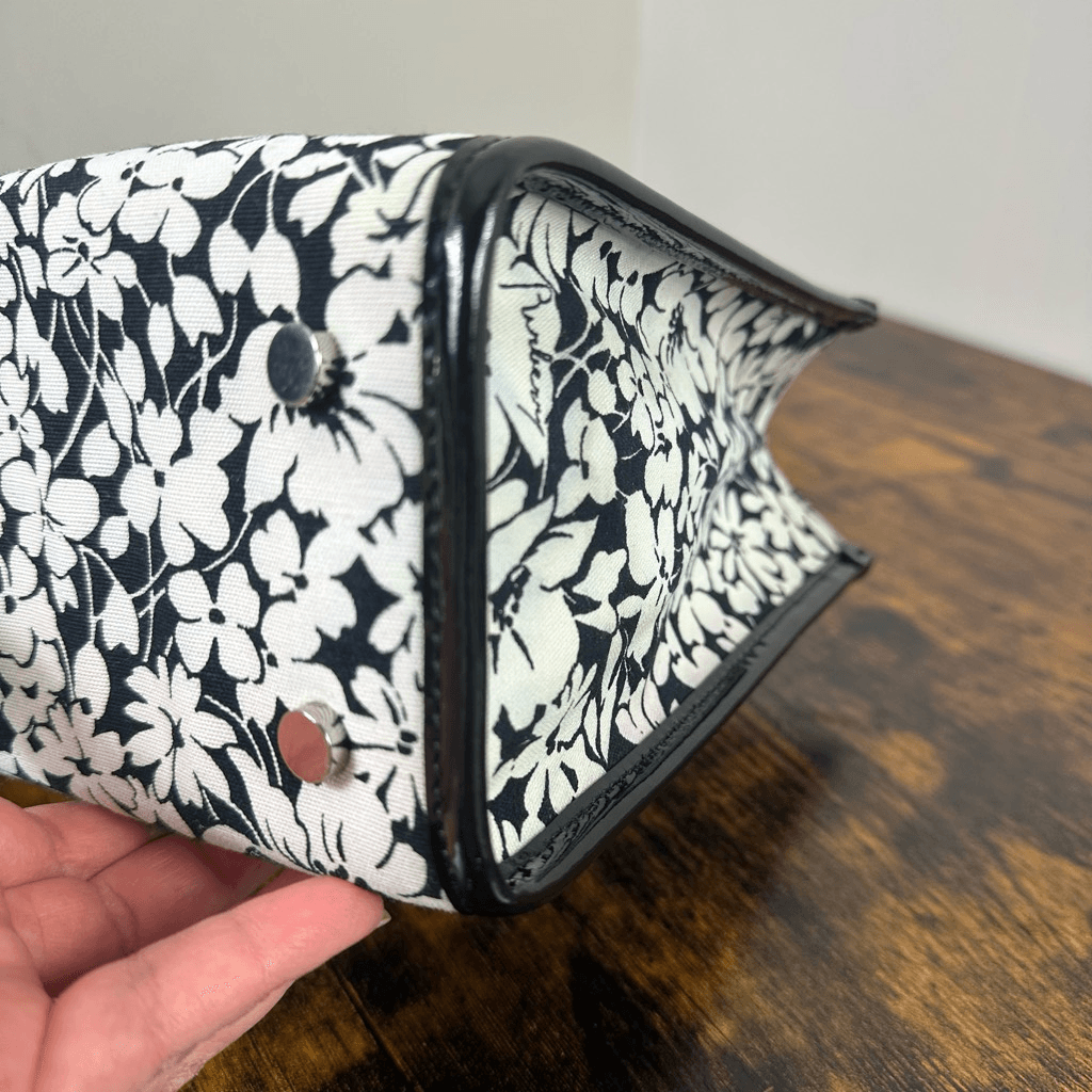 Burberry Vintage Floral Tote Bag Black White