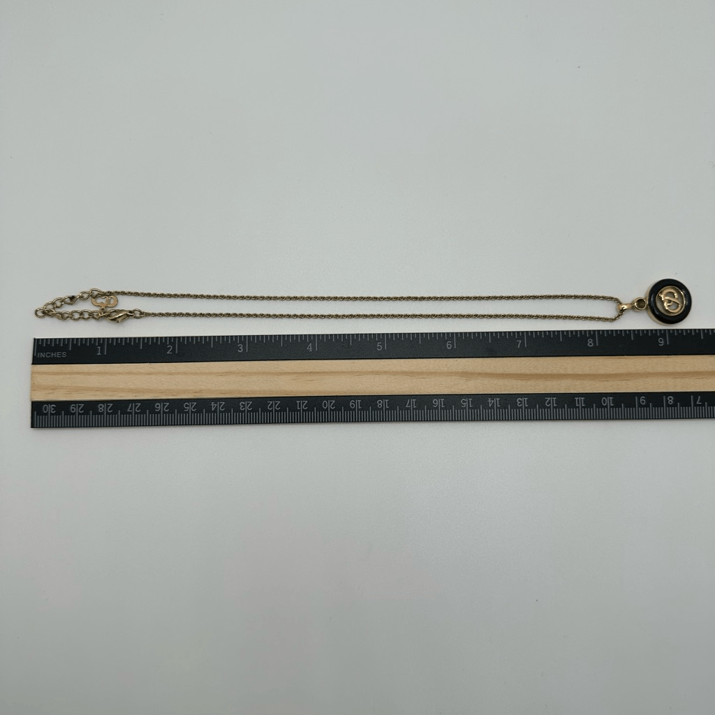 Christian Dior CD Logo Vintage Gold Tone Necklace