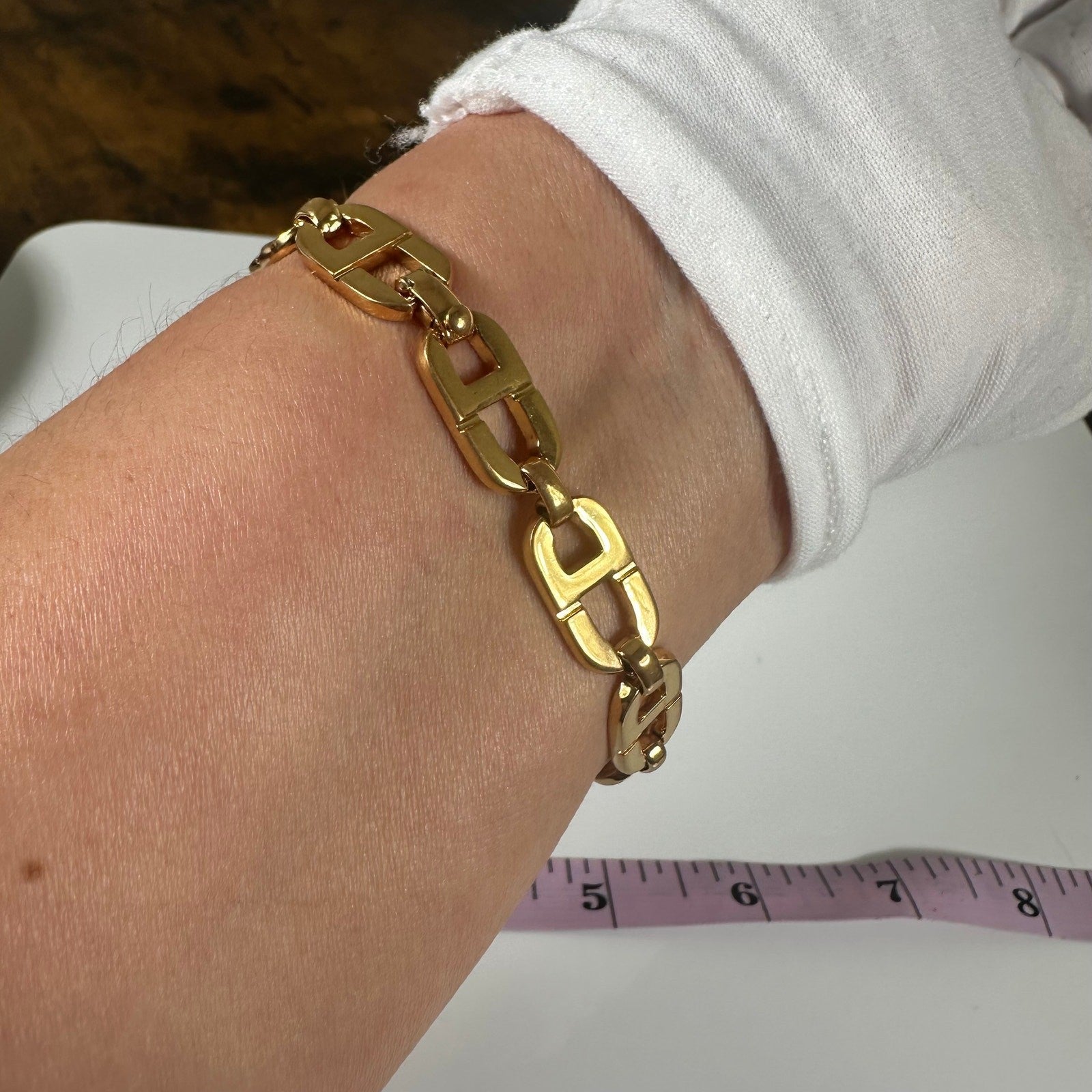 Vintage Christian Dior CD Logo Gold Tone Bracelet