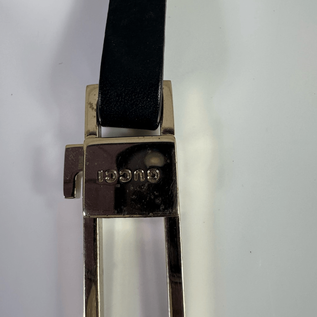 Gucci Bicolor Long Porte Cles Keychain Leather Metal With Pouch And Box