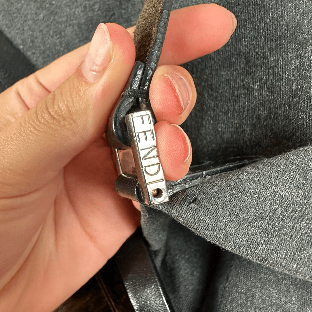 FENDI FF Vintage Jersey Tote Bag Gray