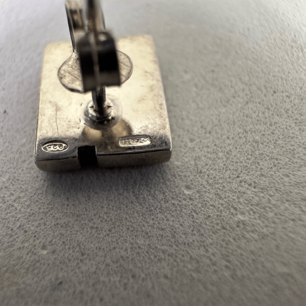 Gucci Vintage G Logo Sterling Silver Pierced Earrings