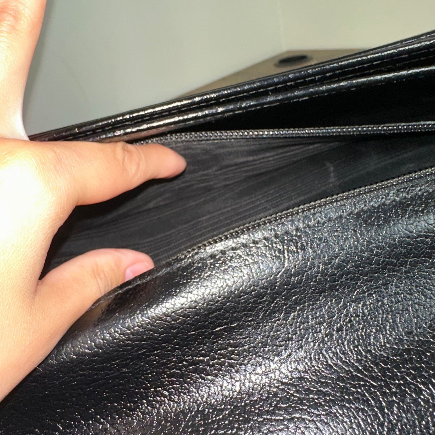 Salvatore Ferragamo Leather Briefcase Black Gold Hardware Made in Italy Business