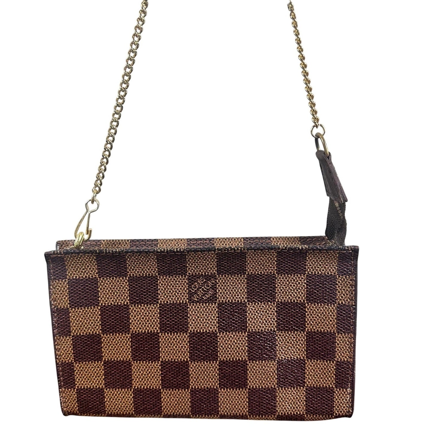 Louis Vuitton Damier Ebene Canvas Accessories Pochette Pouch Bag Mini
