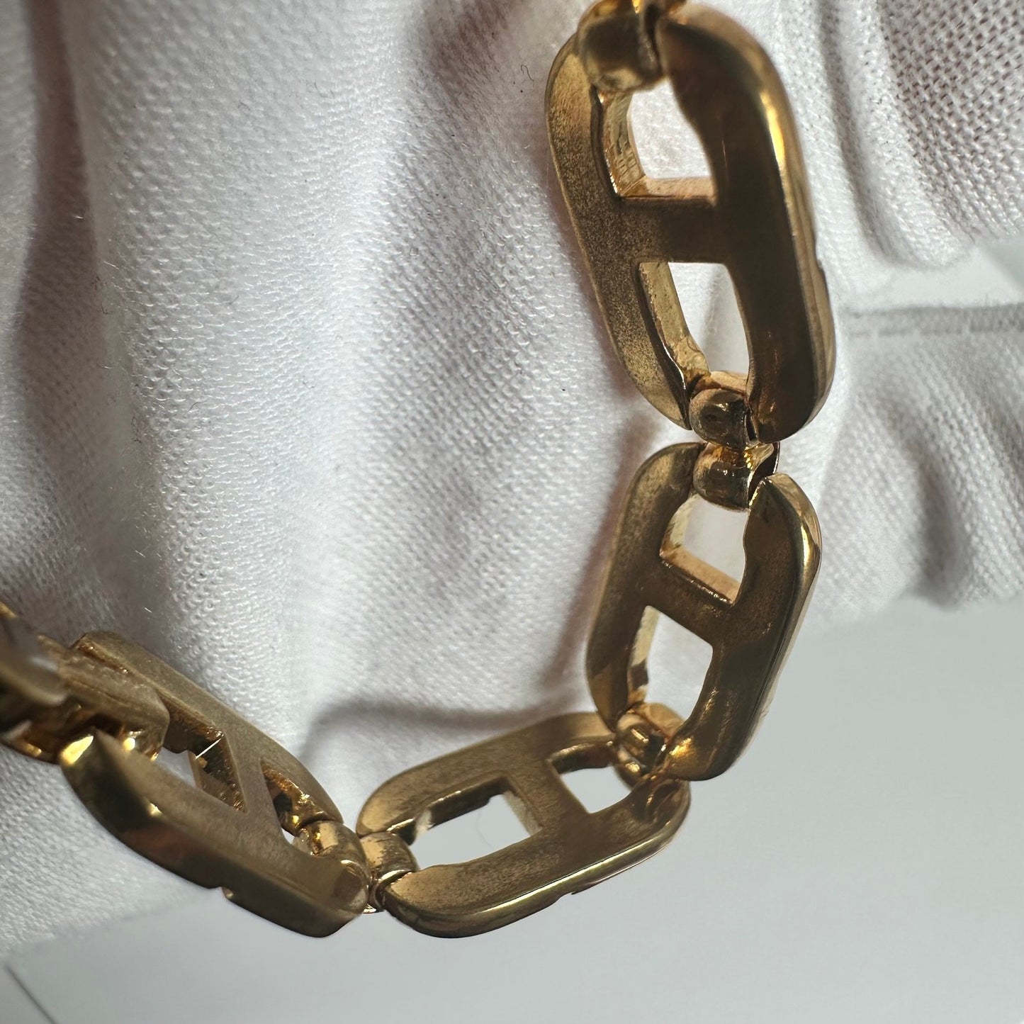 Vintage Christian Dior CD Logo Gold Tone Bracelet