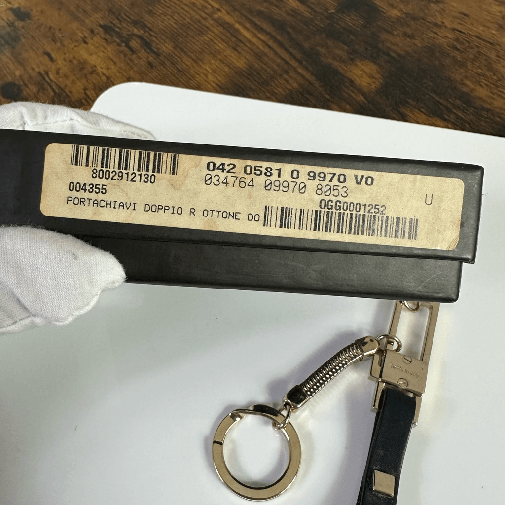 Gucci Bicolor Long Porte Cles Keychain Leather Metal With Pouch And Box