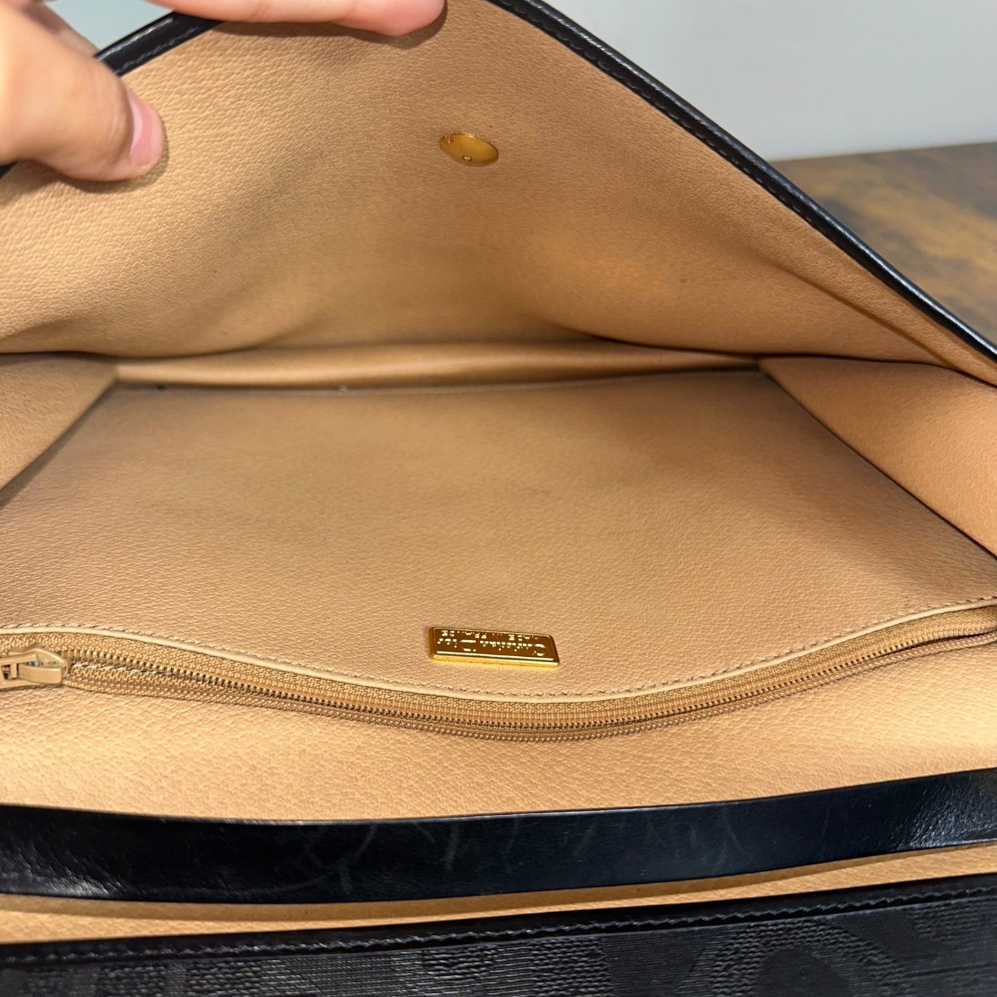 Vintage Christian Dior Monogram Chain Shoulder Bag Black Clutch