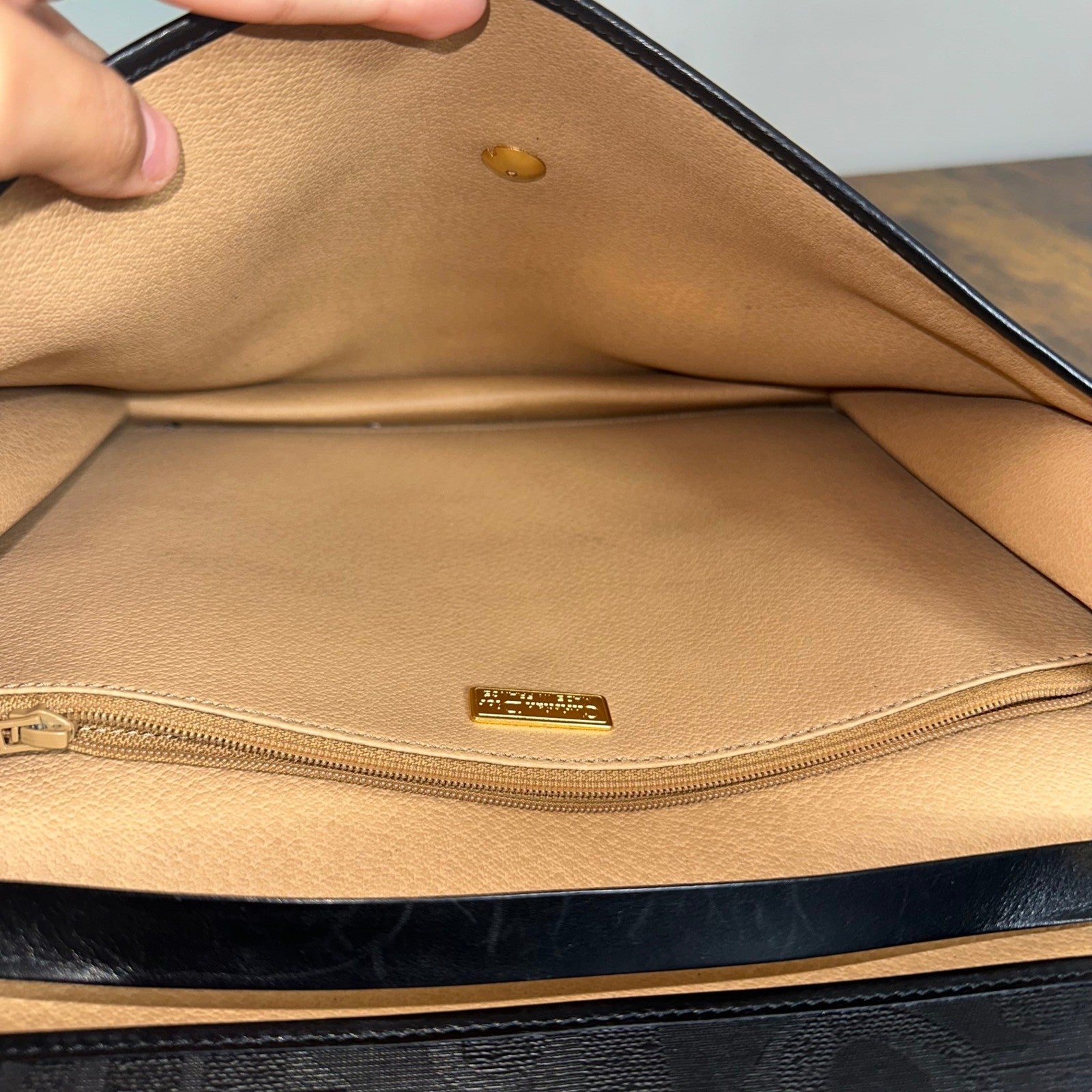 Vintage Christian Dior Monogram Chain Shoulder Bag Black Clutch