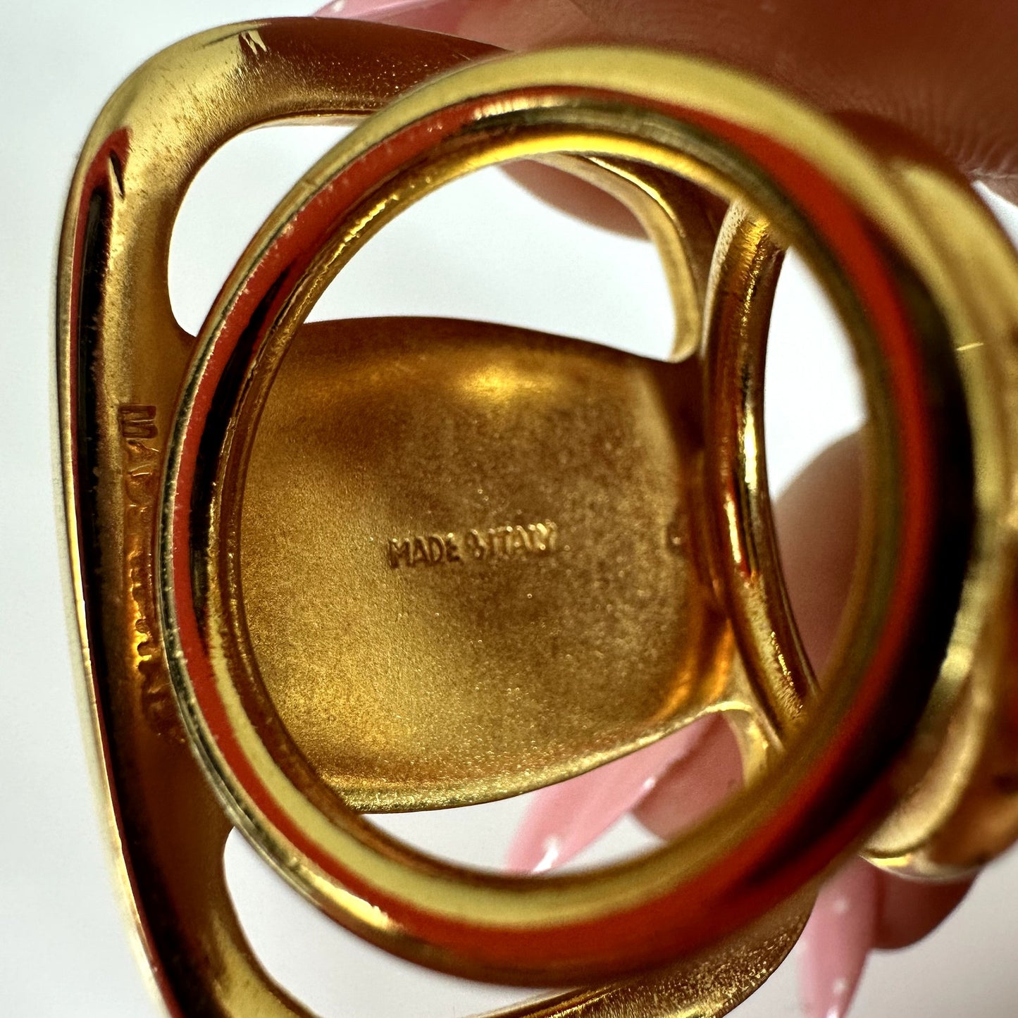 Salvatore Ferragamo Vara Gold Tone Scarf Ring