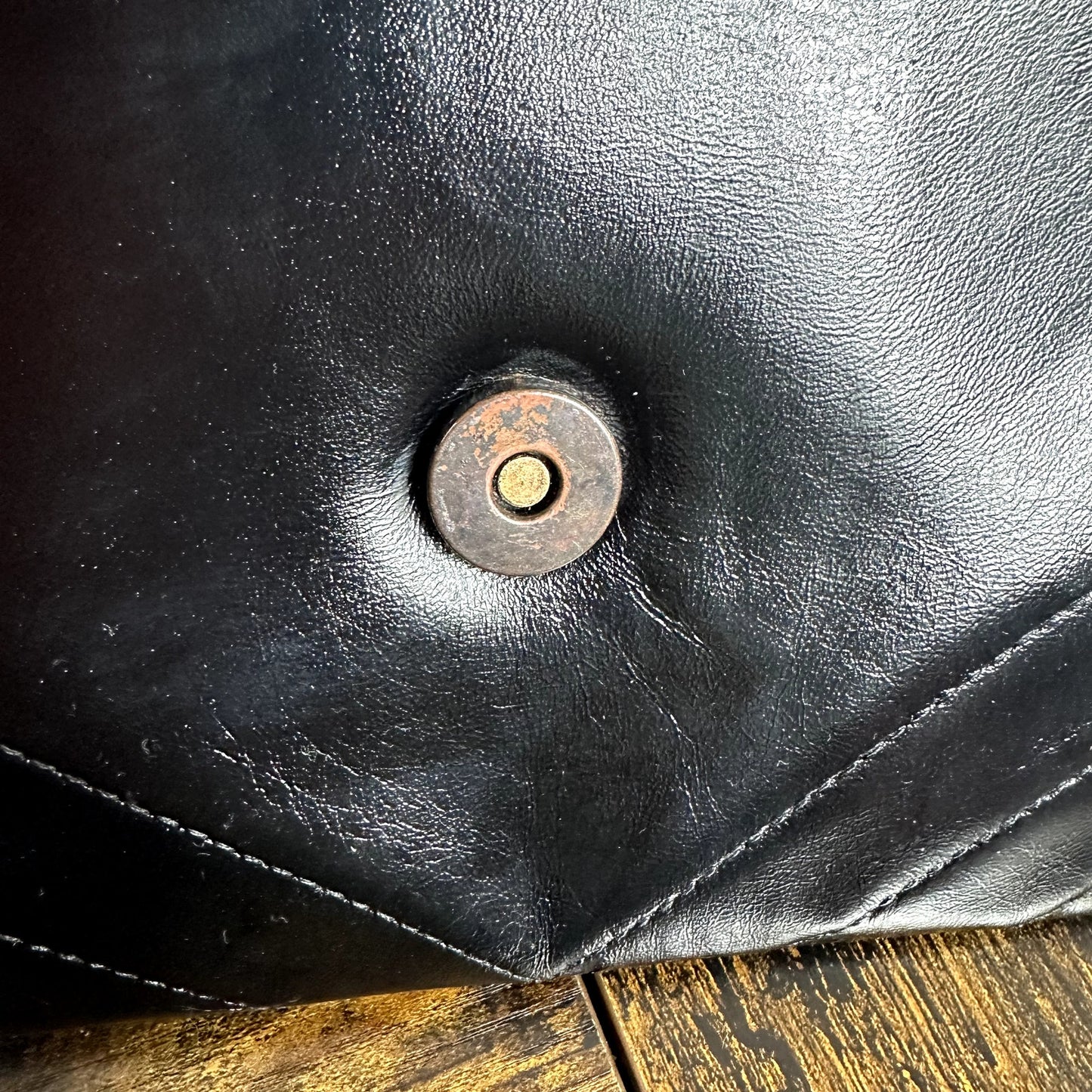 Yves Saint Laurent YSL Black Leather Clutch Bag Authentic Vintage