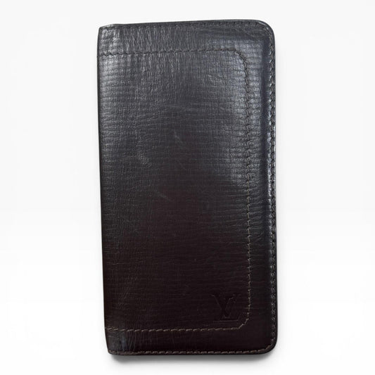 Louis Vuitton Wallet Mens One Size Brown Leather Slim Fold Card Holder France