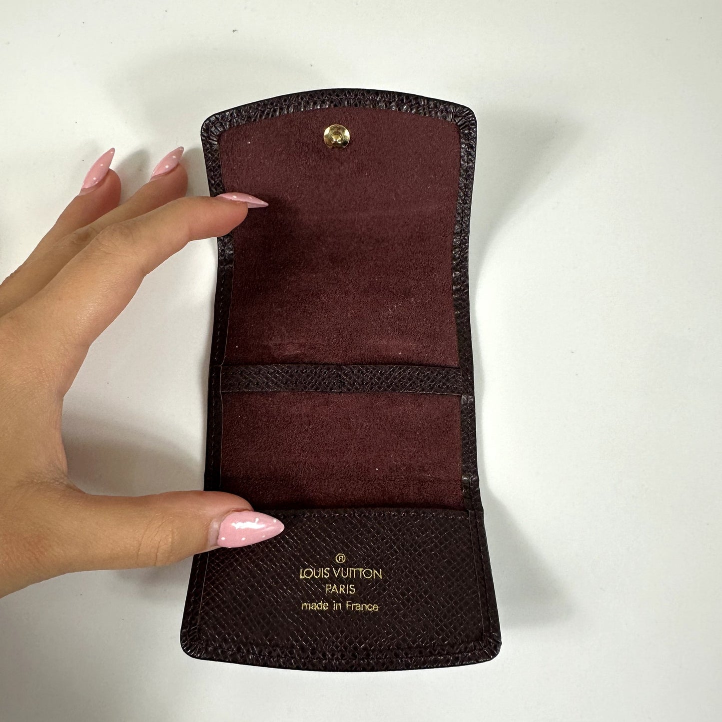 Louis Vuitton Taiga Leather Burgundy Men's Cufflink Case