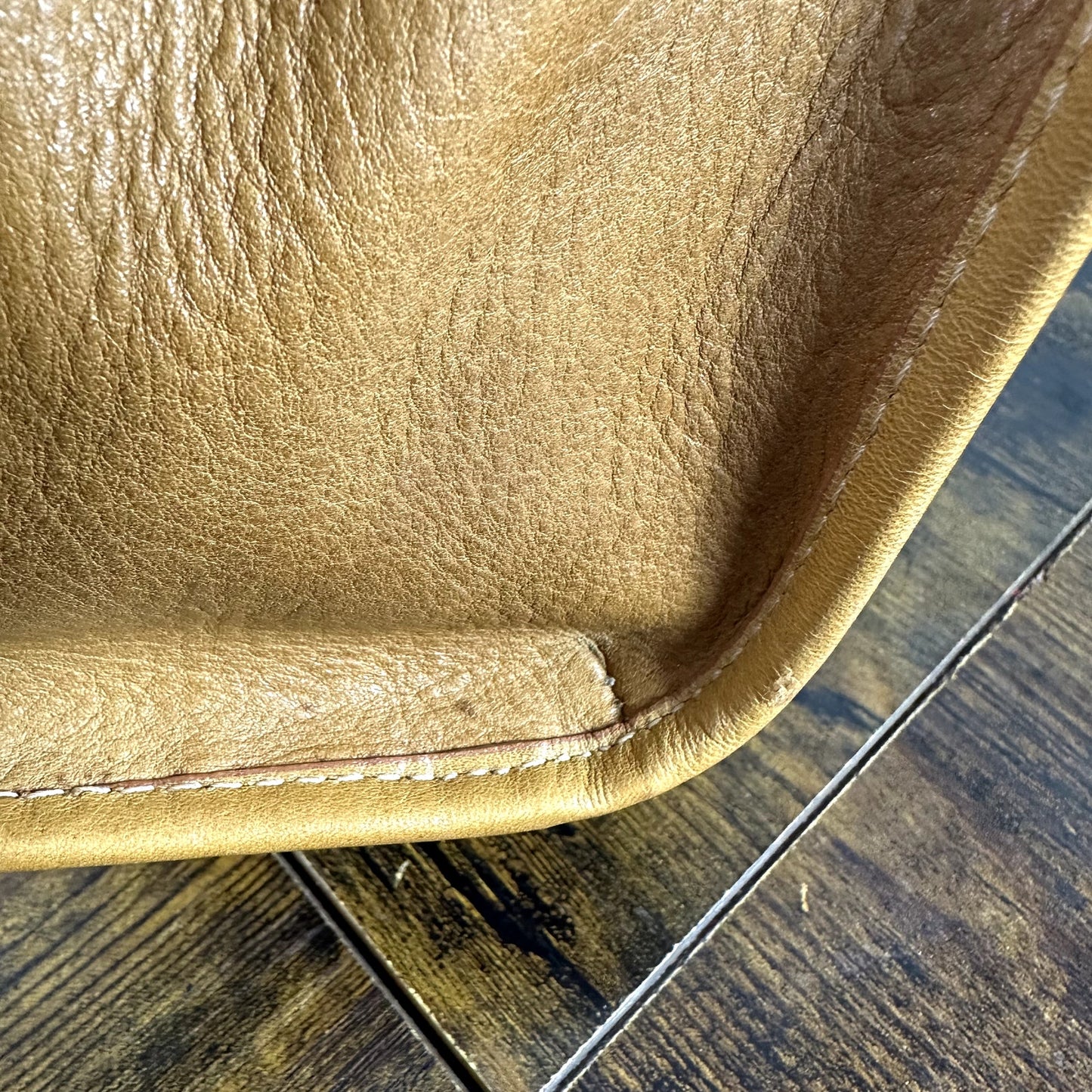 Chloe Ethel Braided Handle Shoulder Bag Purse Camel Tan Leather Vintage