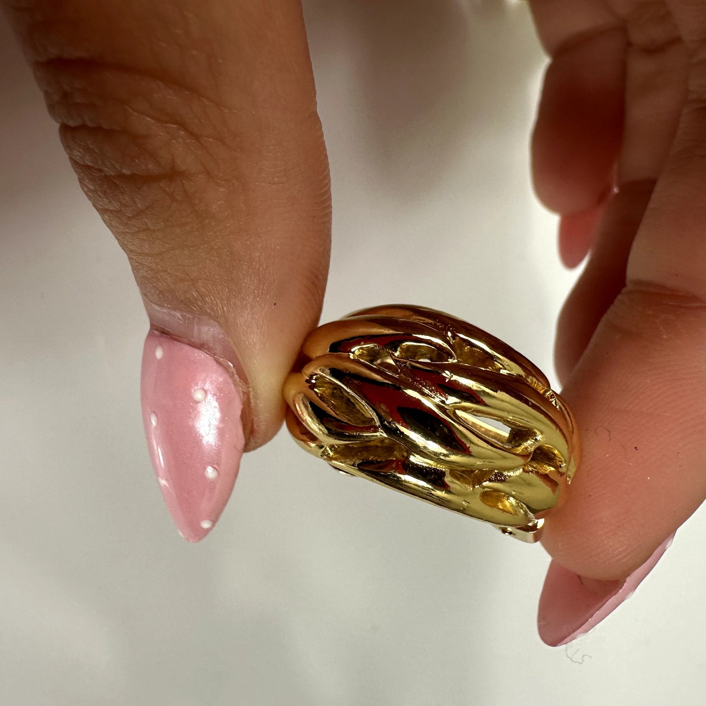 Christian Dior Vintage Gold Tone Half Hoop Clip On Earrings Vintage Authentic