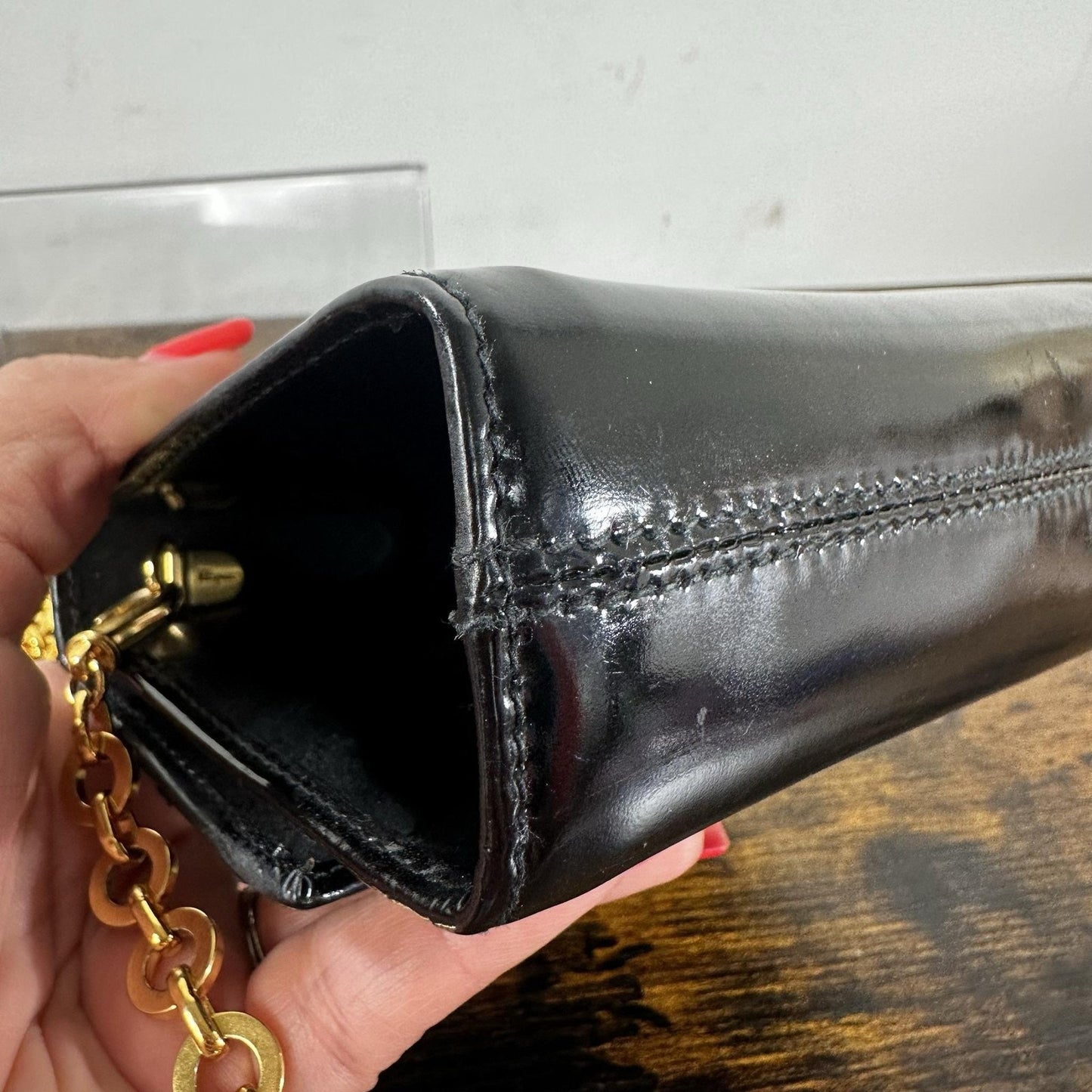 Salvatore Ferragamo Vara Crossbody Bag Mini Black Leather Vintage Authentic