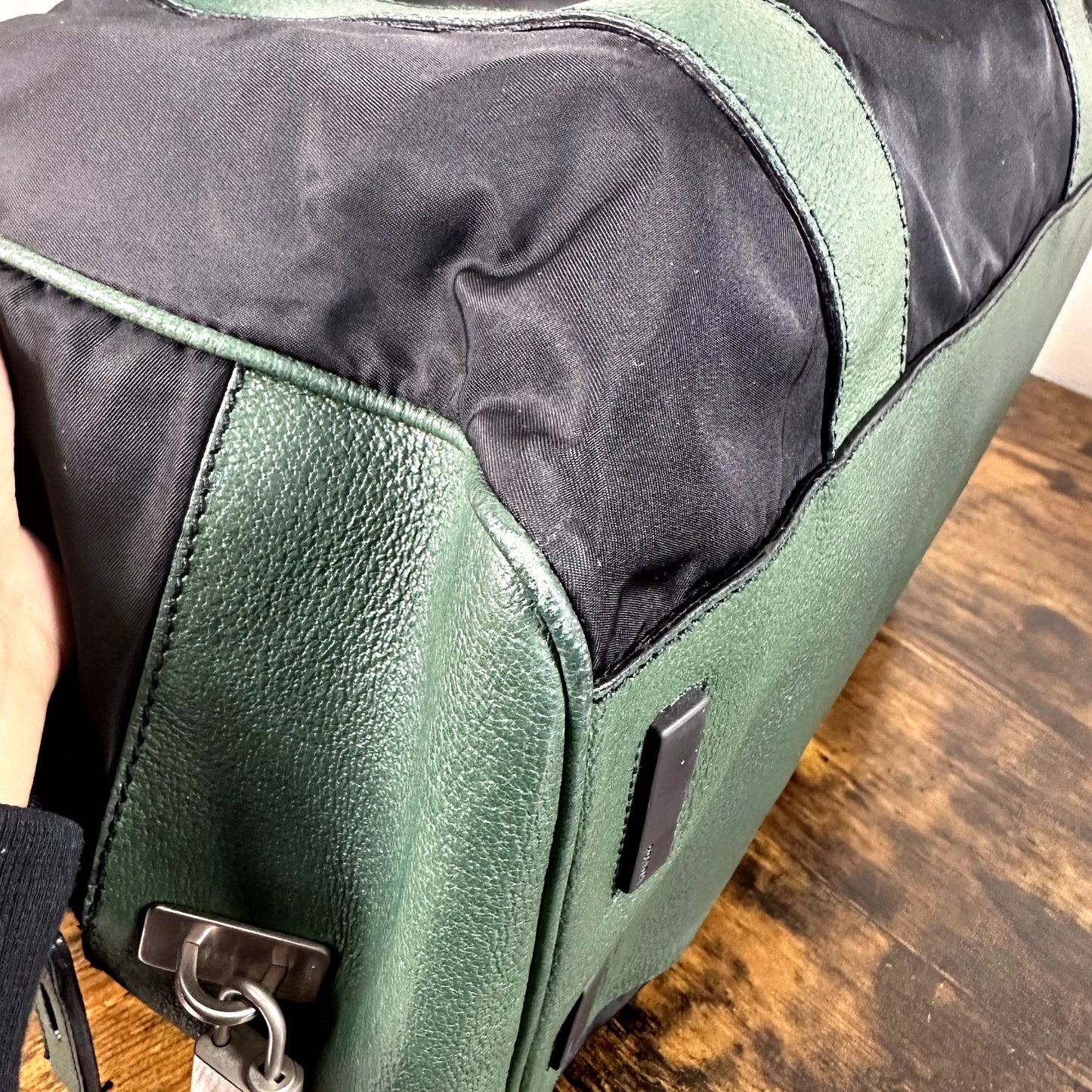 Prada Tessuto Nylon & Leather Travel Duffel Bag Overnight Weekend Authentic