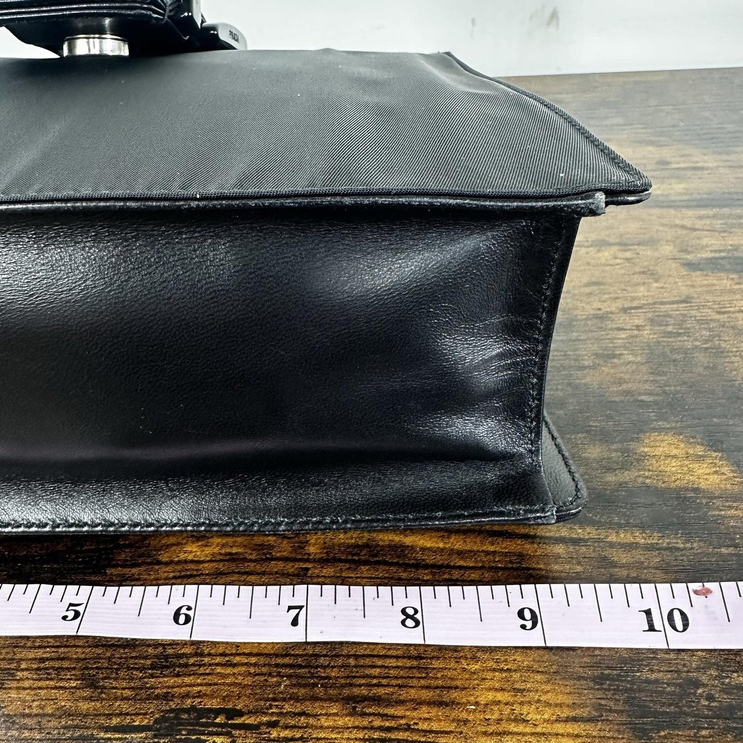 Prada Nappa Trend Nylon Leather Shoulder Bag Small Black Italy Vintage B7130