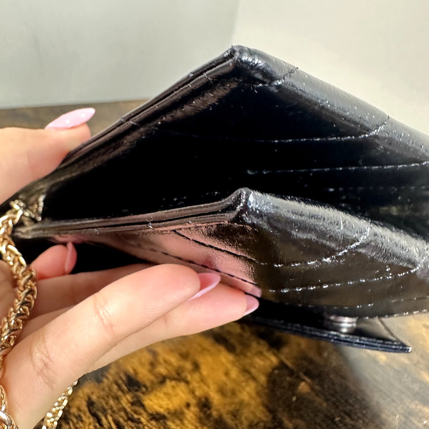 Yves Saint Laurent YSL Black Leather Clutch Bag Authentic Vintage