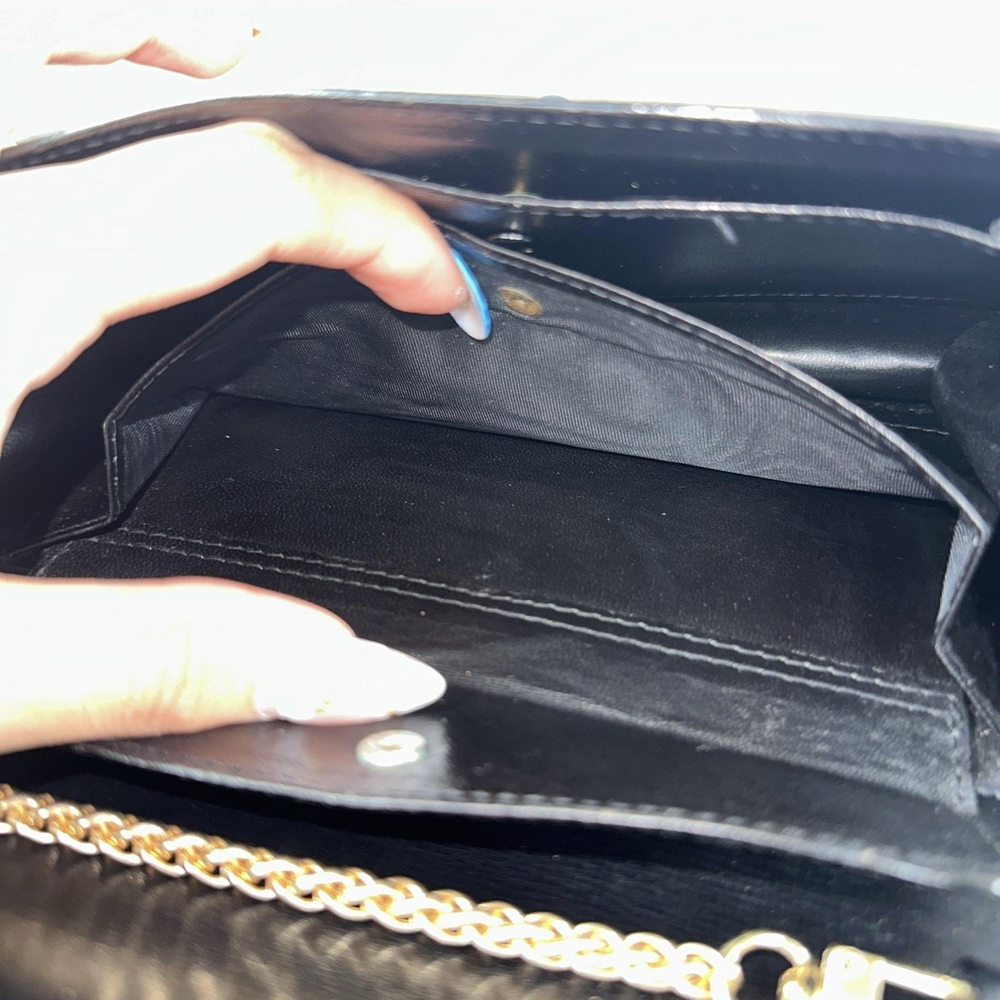 Gucci Lapis Lazuli Lizard Skin Vintage Bag Small Black Leather Italy