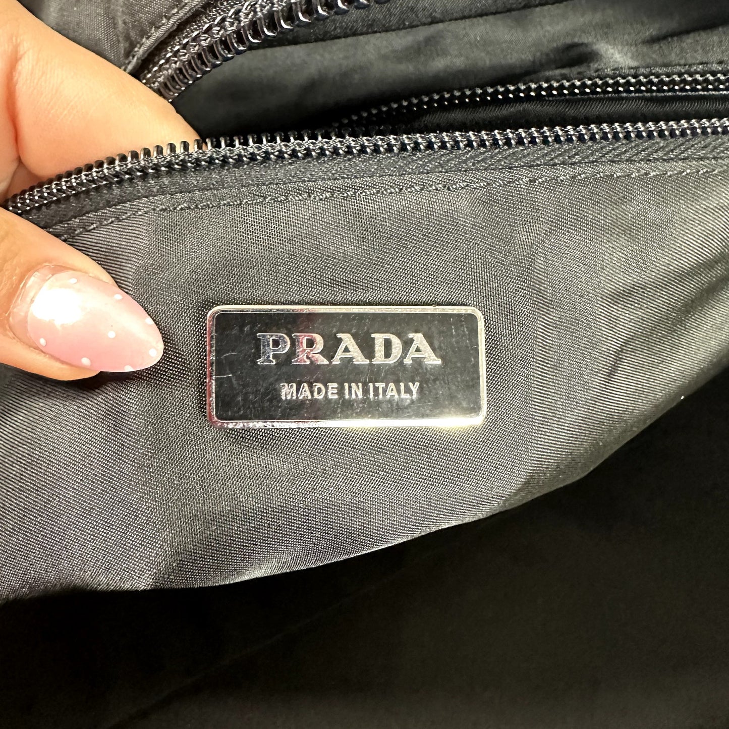Prada Tessuto Nylon & Leather Travel Duffel Bag Overnight Weekend Authentic