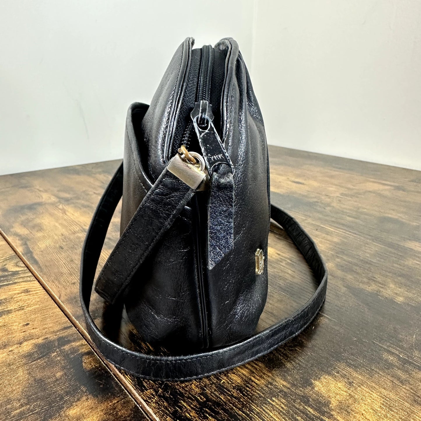 Christian Dior Vintage Black Leather Shoulder Bag