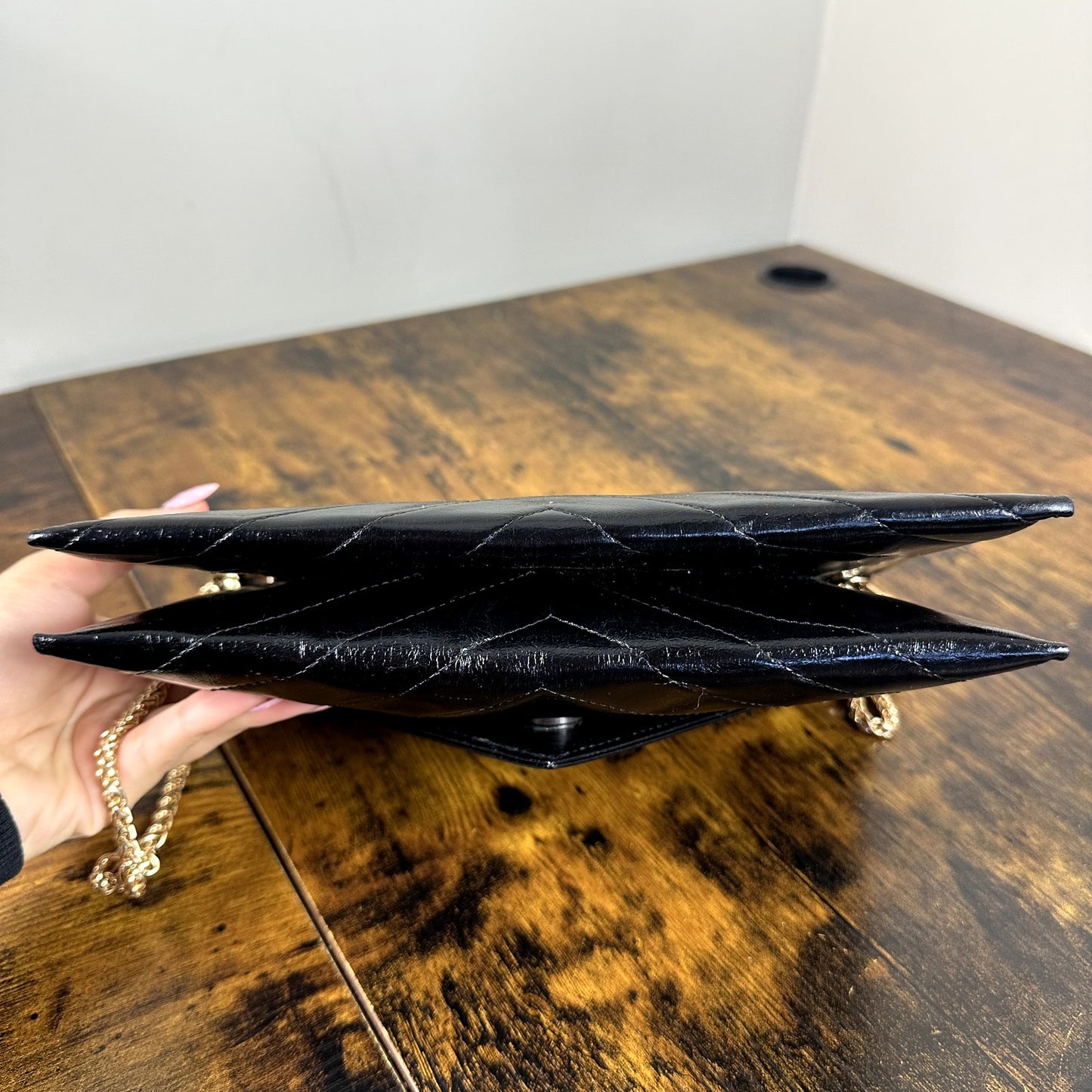 Yves Saint Laurent YSL Black Leather Clutch Bag Authentic Vintage