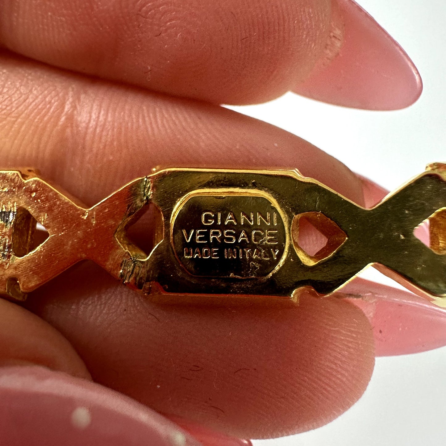 Rare Gianni Versace Medusa Rhinestone Hair Barrette Pin