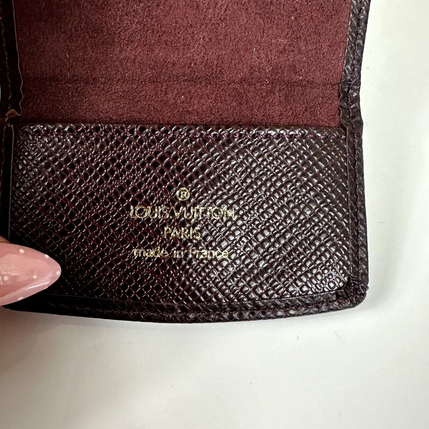 Louis Vuitton Taiga Leather Burgundy Men's Cufflink Case