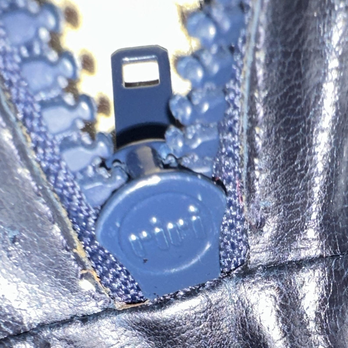 Celine Vintage Crossbody Bag Medium Navy Blue Canvas Leather Italy Classic