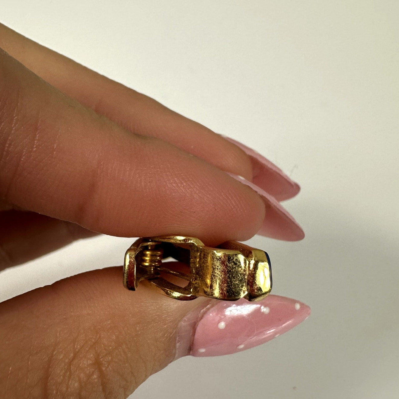 Givenchy Vintage 4G Logo Blue Enamel Gold Tone Tie Clip Authentic