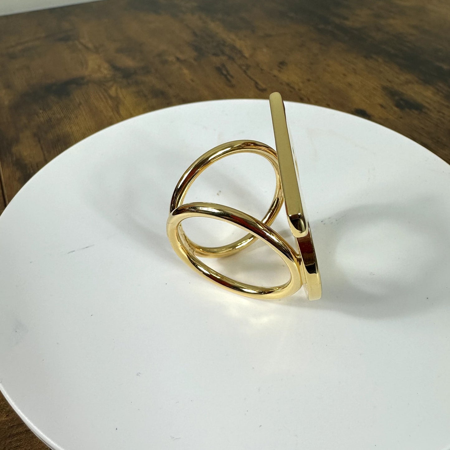 Salvatore Ferragamo Gancini Gold Tone Scarf Ring