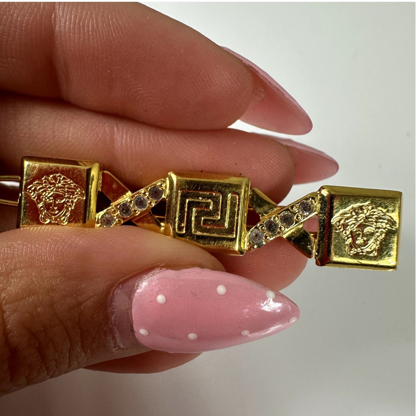 Rare Gianni Versace Medusa Rhinestone Hair Barrette Pin