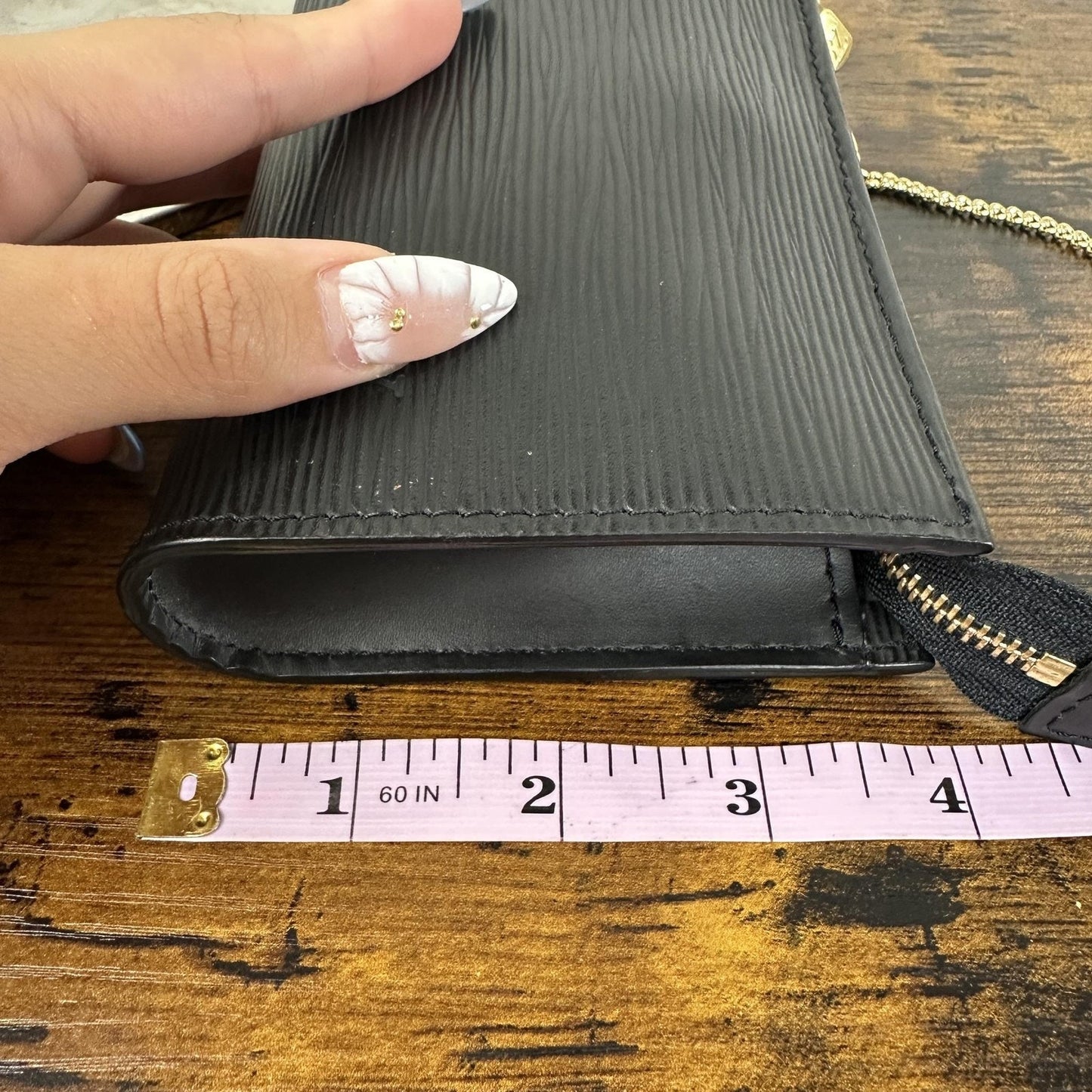 Louis Vuitton Epi Accessories Pochette Bag Vintage Mini Black Leather Wristlet