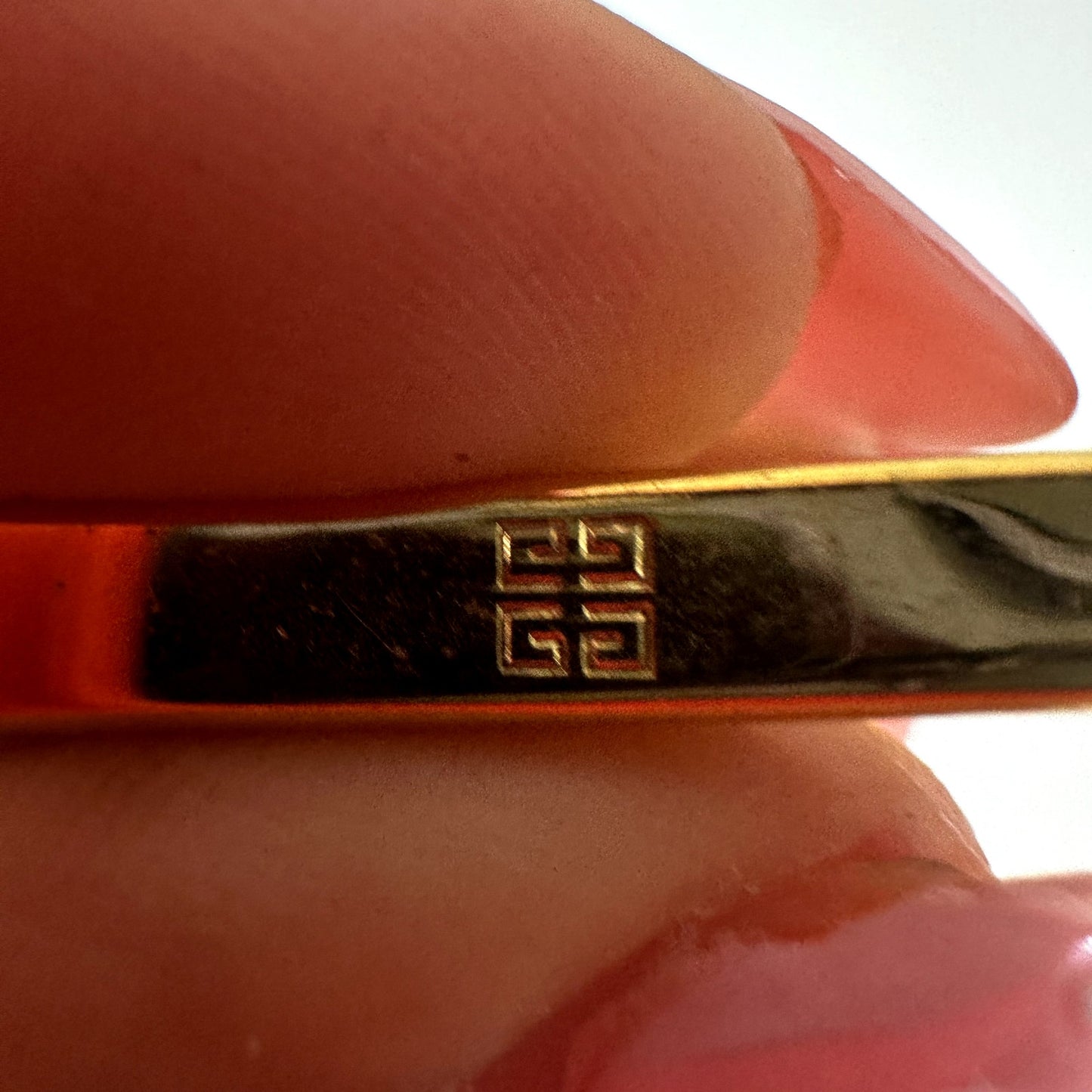 Givenchy Vintage 4G Logo Blue Enamel Gold Tone Tie Clip Authentic