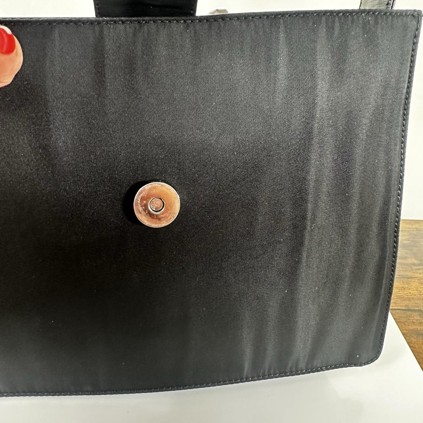 Prada Nappa Trend Nylon Leather Shoulder Bag Small Black Italy Vintage B7130