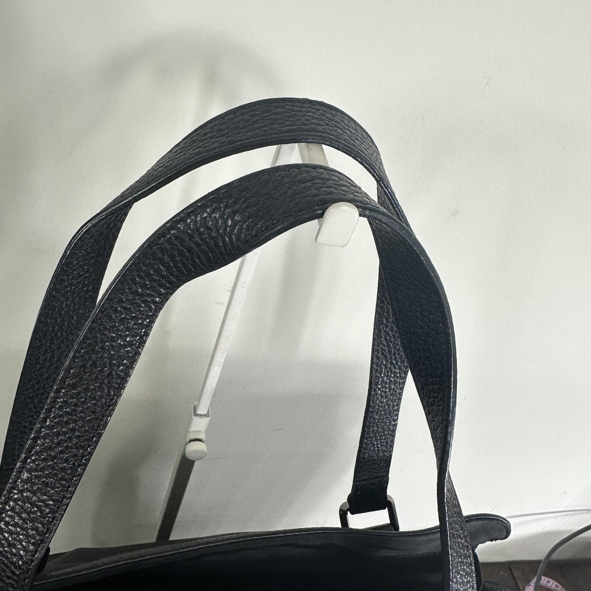 Burberry Tote Bag Womens Large Black Nylon Leather Logo Shoulder Zip Top Handle