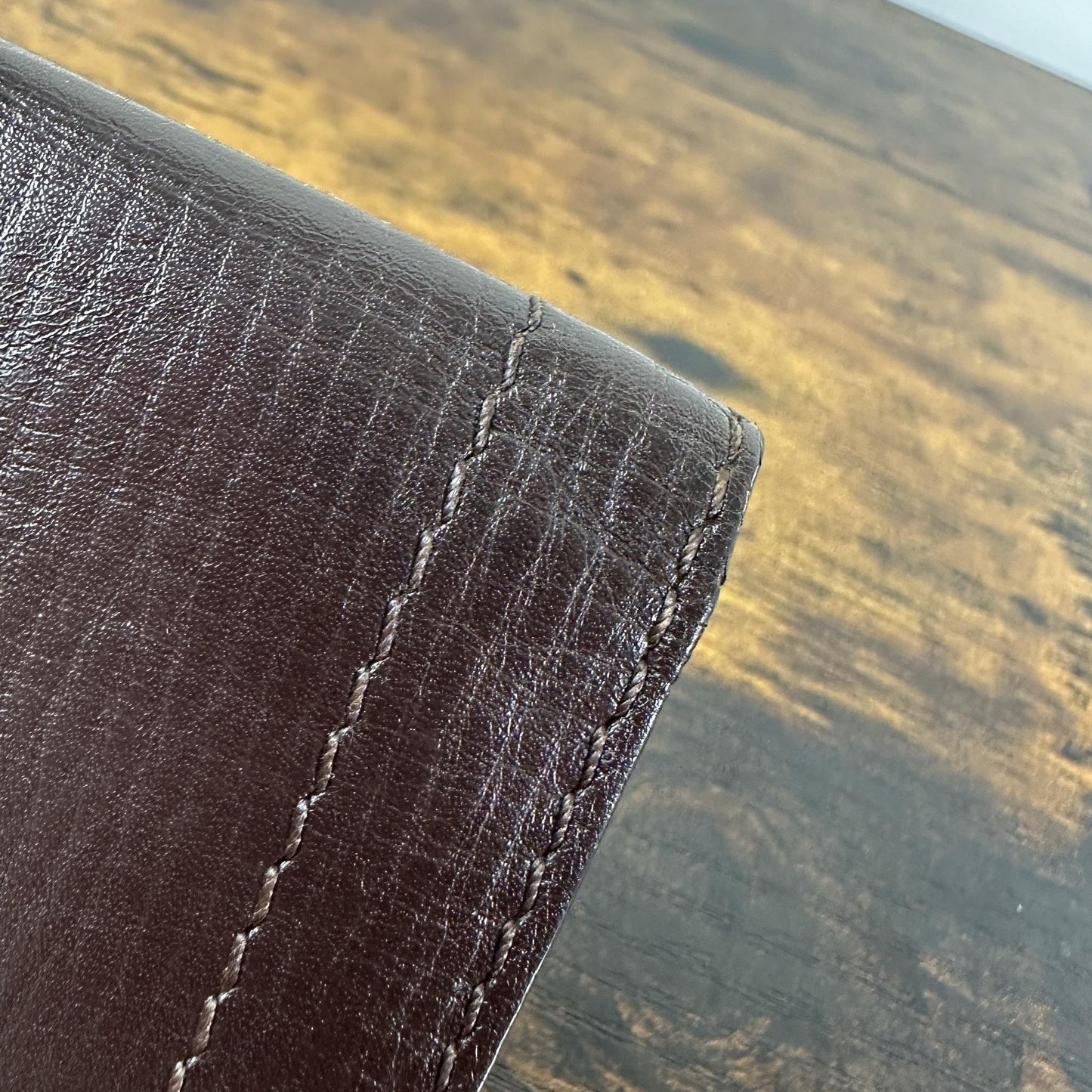 Louis Vuitton Wallet Mens One Size Brown Leather Slim Fold Card Holder France