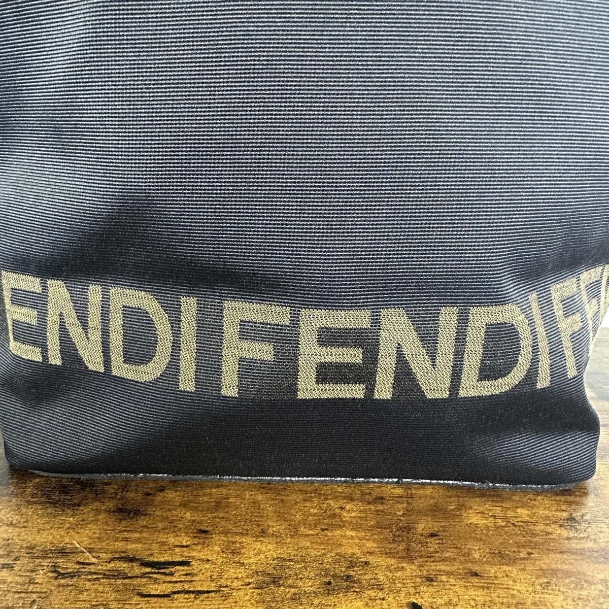 Fendi Roma Shopper Tote Bag Medium Black Nylon Logo Handles Italy Designer