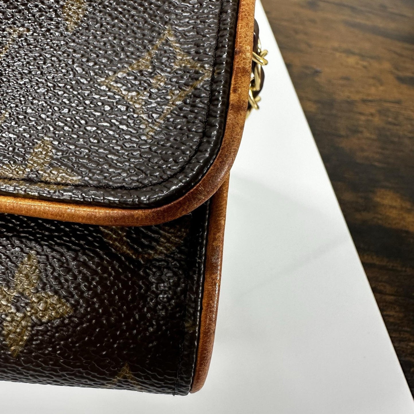 Louis Vuitton Vintage Monogram Twin Pochette Bag Small Brown Canvas Spain
