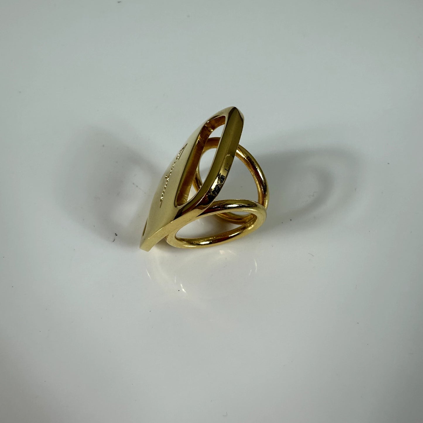 Salvatore Ferragamo Vara Gold Tone Scarf Ring