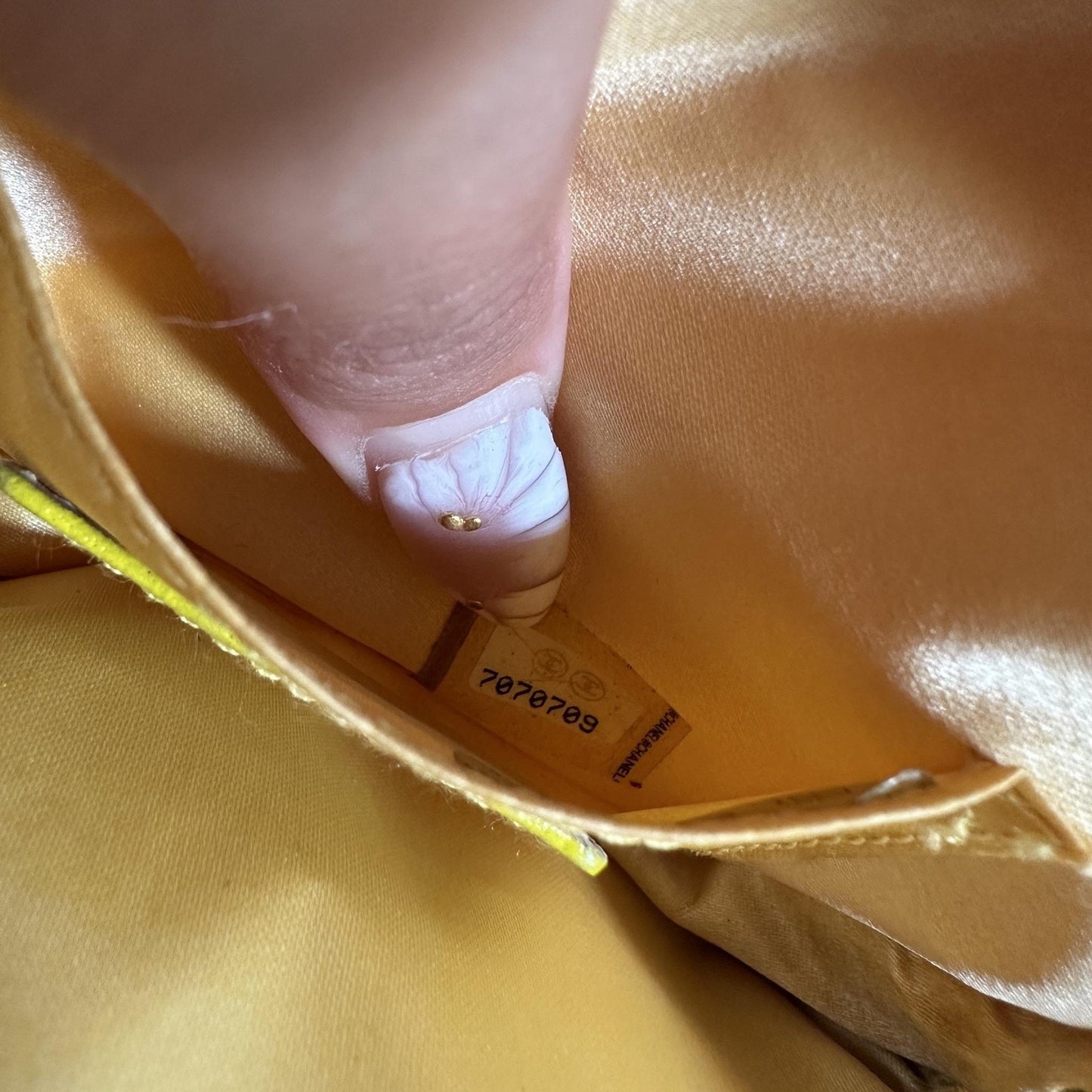 Chanel Vintage Travel Line Round Mini Pouch Bag Yellow Canvas CC Logo Wristlet