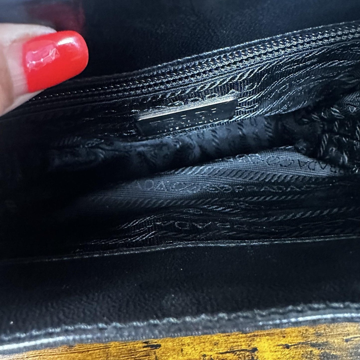 Prada Nappa Trend Nylon Leather Shoulder Bag Small Black Italy Vintage B7130