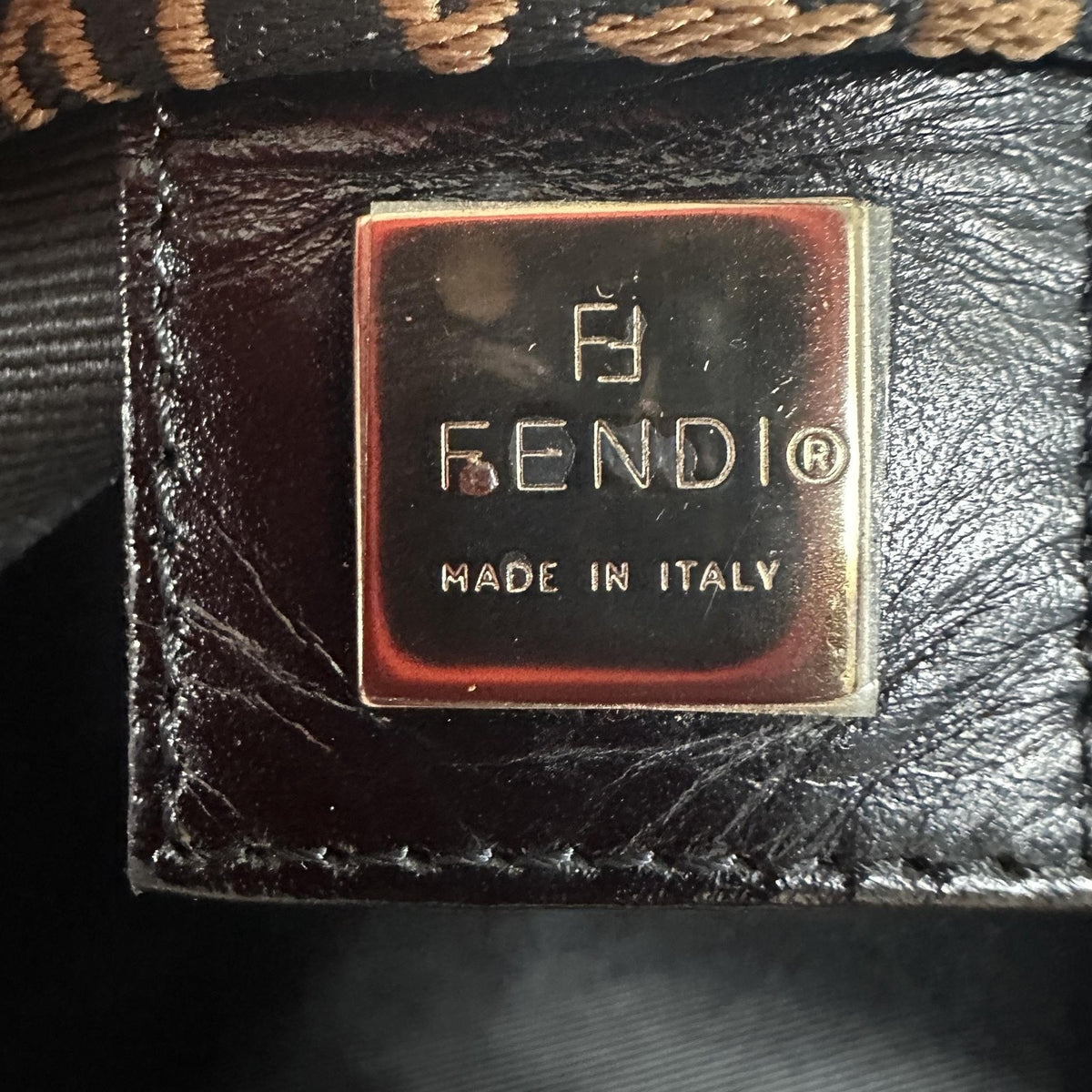 Fendi Roma Shopper Tote Bag Medium Black Nylon Logo Handles Italy Designer